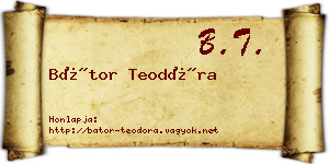 Bátor Teodóra névjegykártya